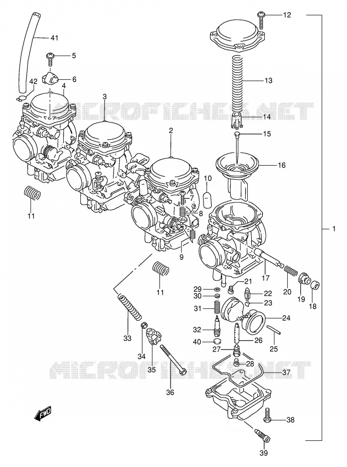 CARBURATOR (MODELE S) Suzuki MOTO 600 BANDIT 1998  GSF600W/GSF600SW/GSF600UW/GSF600SUW