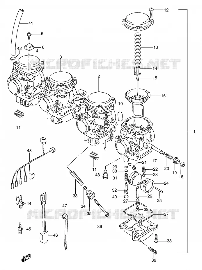 CARBURATOR (MODELE V/W/X) Suzuki MOTO 600 BANDIT 1996  GSF600UT(E2)