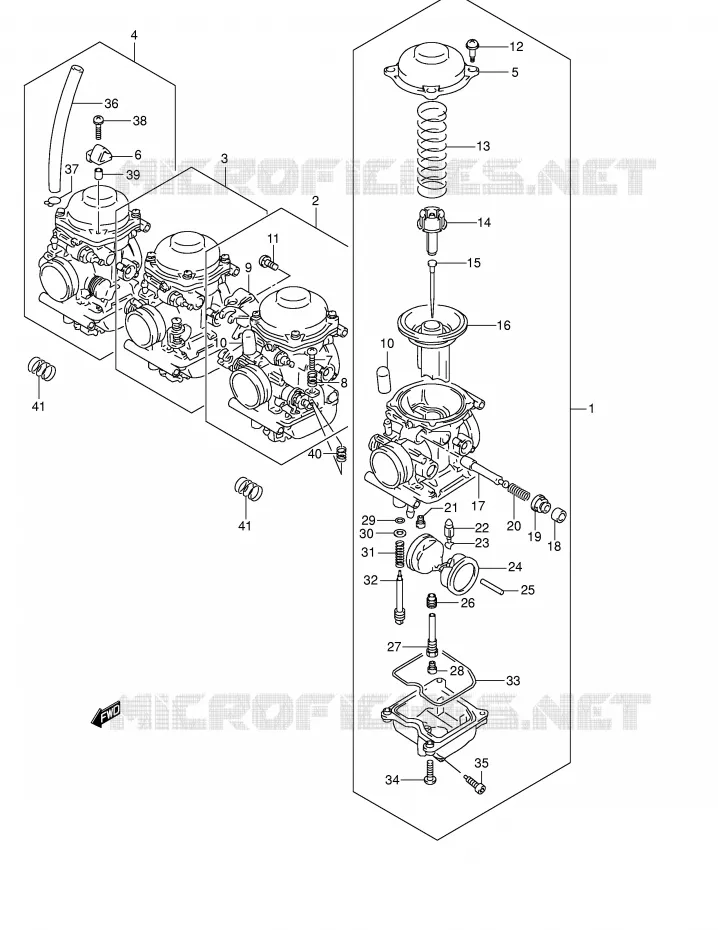 CARBURATOR (MODELE Y/K1/K2) Suzuki MOTO 600 BANDIT 2001  GSF600SUK1(E2)