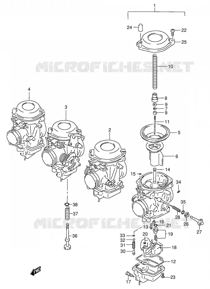 CARBURATOR Suzuki MOTO 400 BANDIT 1997  GSF400VV(E30)