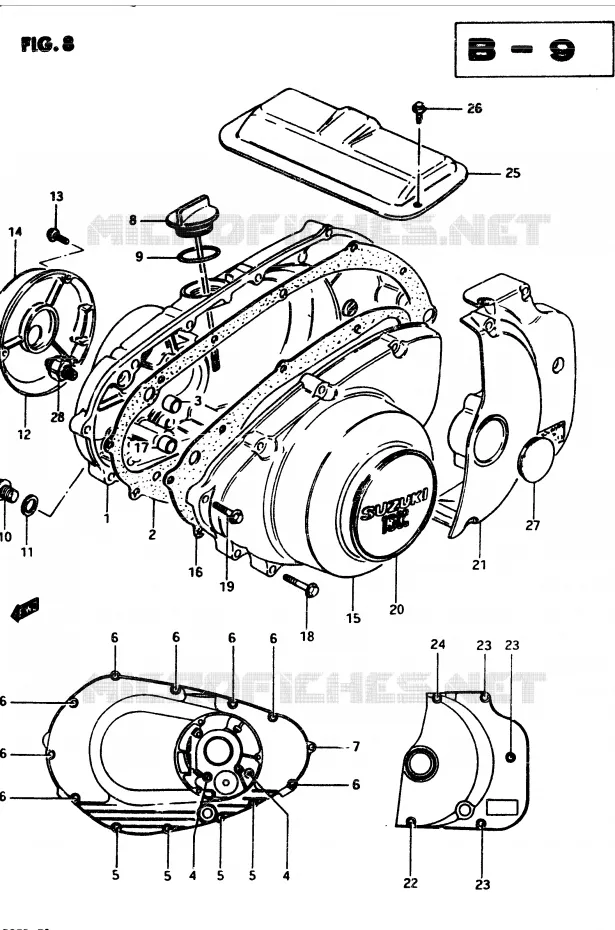 CASING (MODELE D) Suzuki MOTO 250 GSX 1982  GSX250EZ(Z/D)