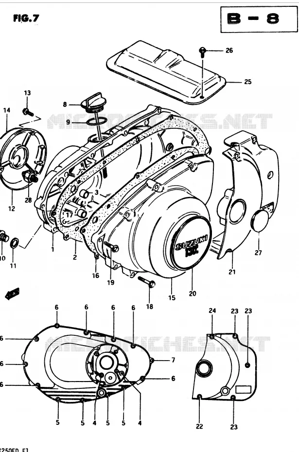 CASING (MODELE Z) Suzuki MOTO 250 GSX 1982  GSX250Z(Z/D)