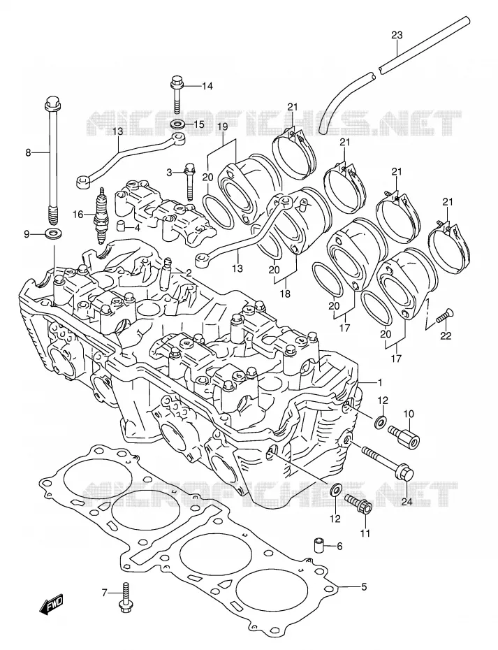 CILINDERKOP Suzuki MOTO 1100 GSX-R 1993  GSX-R1100WP(E28)