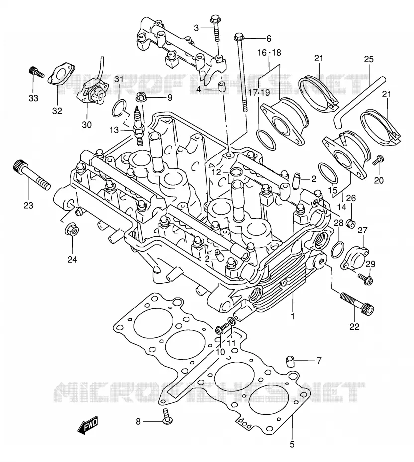 CILINDERKOP Suzuki MOTO 250 BANDIT 2000  GSF250VY(E24)