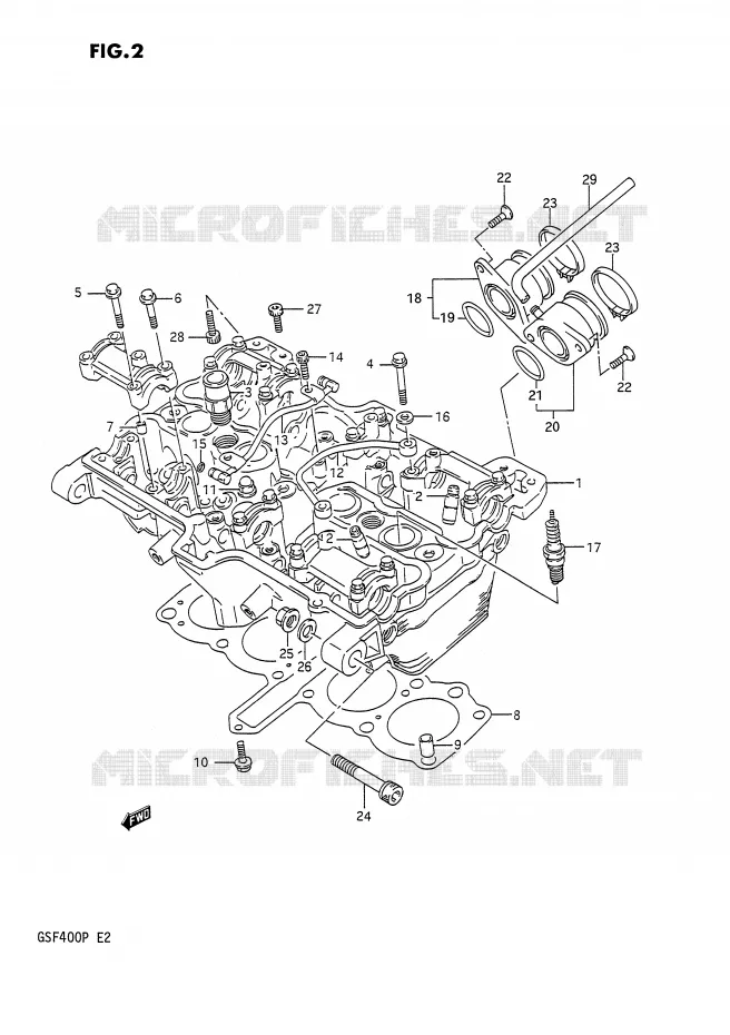 CILINDERKOP Suzuki MOTO 400 BANDIT 1993  GSF400P(E2)