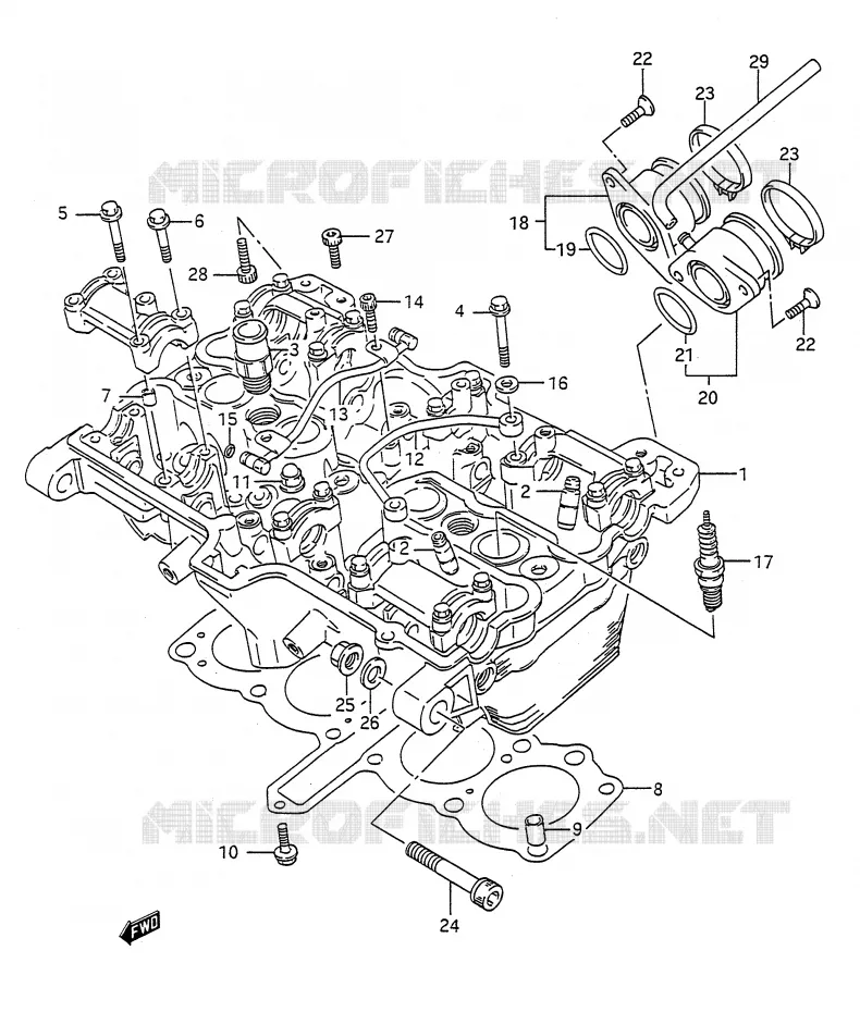 CILINDERKOP Suzuki MOTO 400 BANDIT-N 1991  GSF400M(E28)