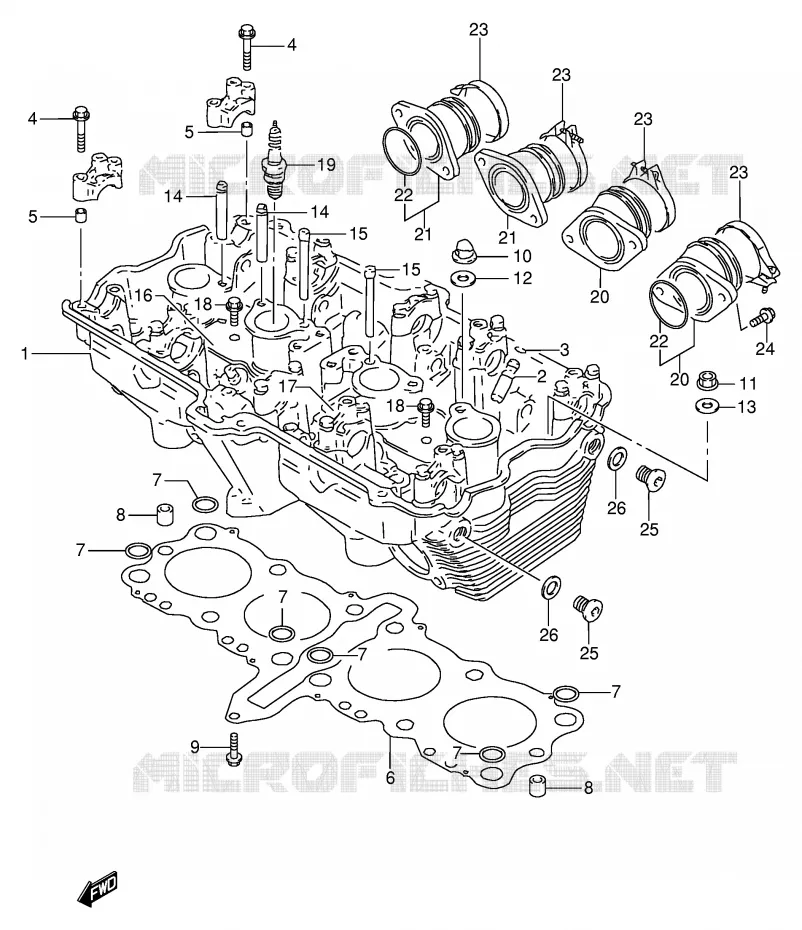 CILINDERKOP Suzuki MOTO 600 BANDIT 1998  GSF600WSUW(E2)