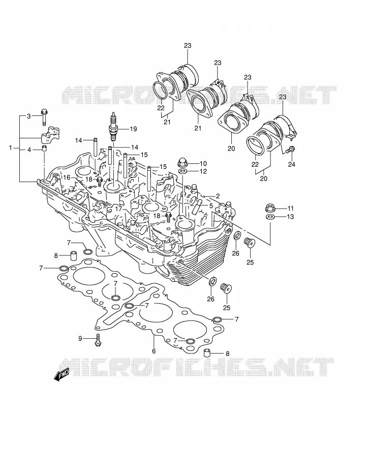 CILINDERKOP Suzuki MOTO 600 BANDIT 2002  GSF600K2(E2)