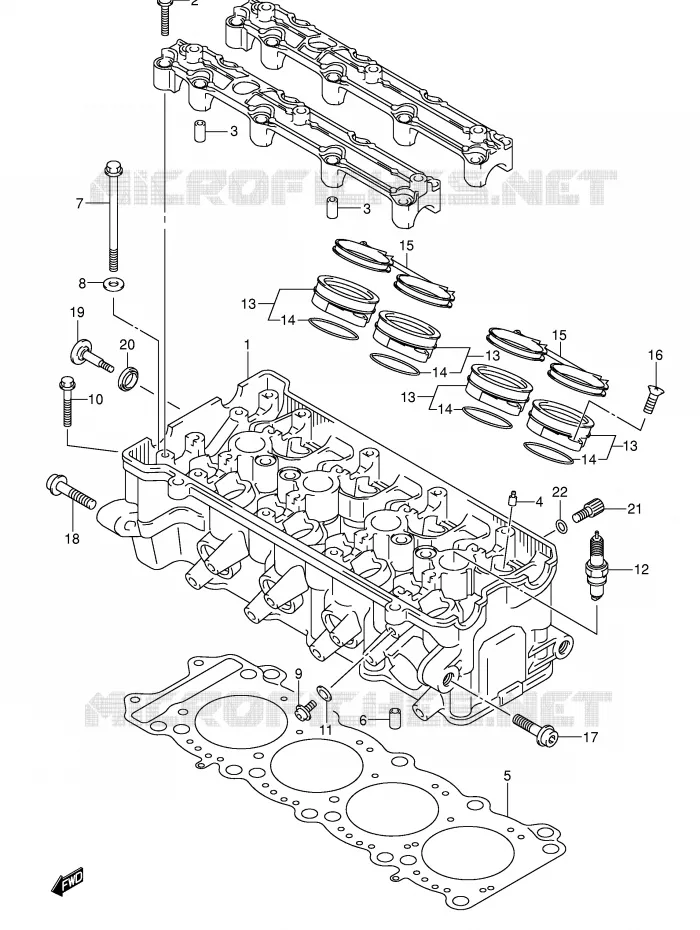 CILINDERKOP Suzuki MOTO 600 GSX-R 2003  GSX-R600K3(E2)