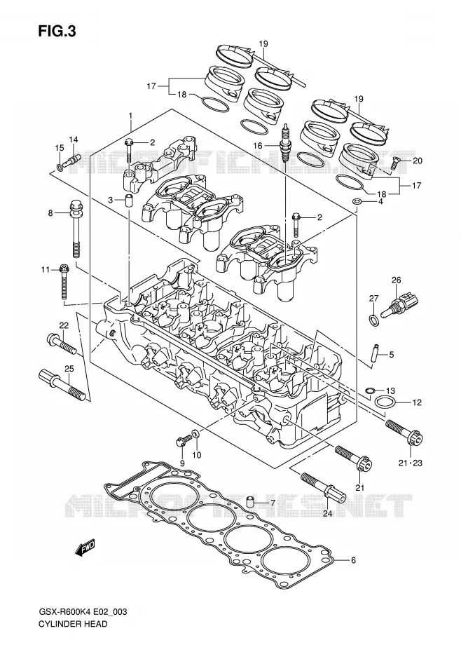 CILINDERKOP Suzuki MOTO 600 GSX-R 2005  GSX-R600XK5(E2)
