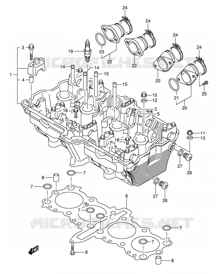 CILINDERKOP Suzuki MOTO 650 BANDIT 2005  GSF650SAK5(E2)