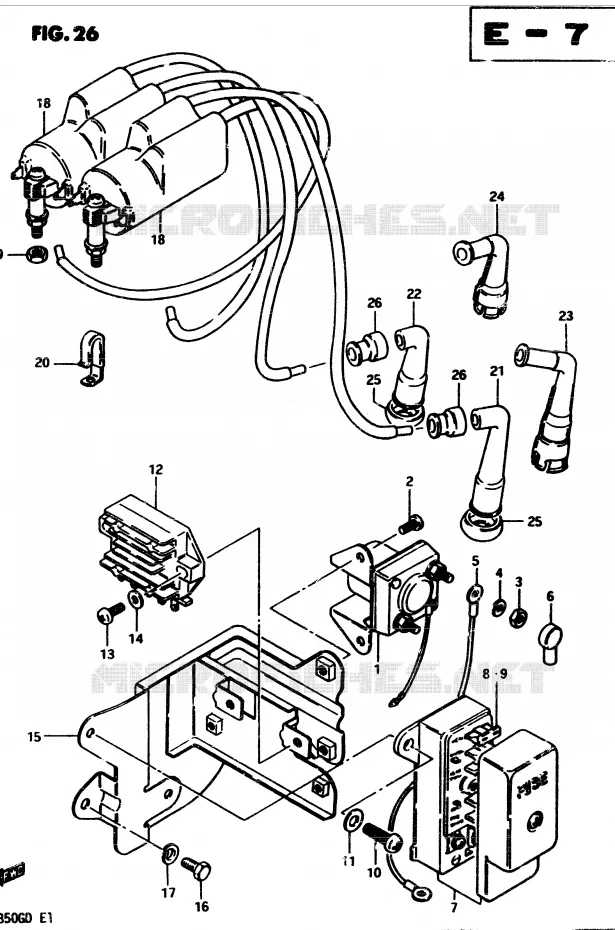 ELEKTRISCH (MODELE D) Suzuki MOTO 850 GS 1983  GS850GD(E1)