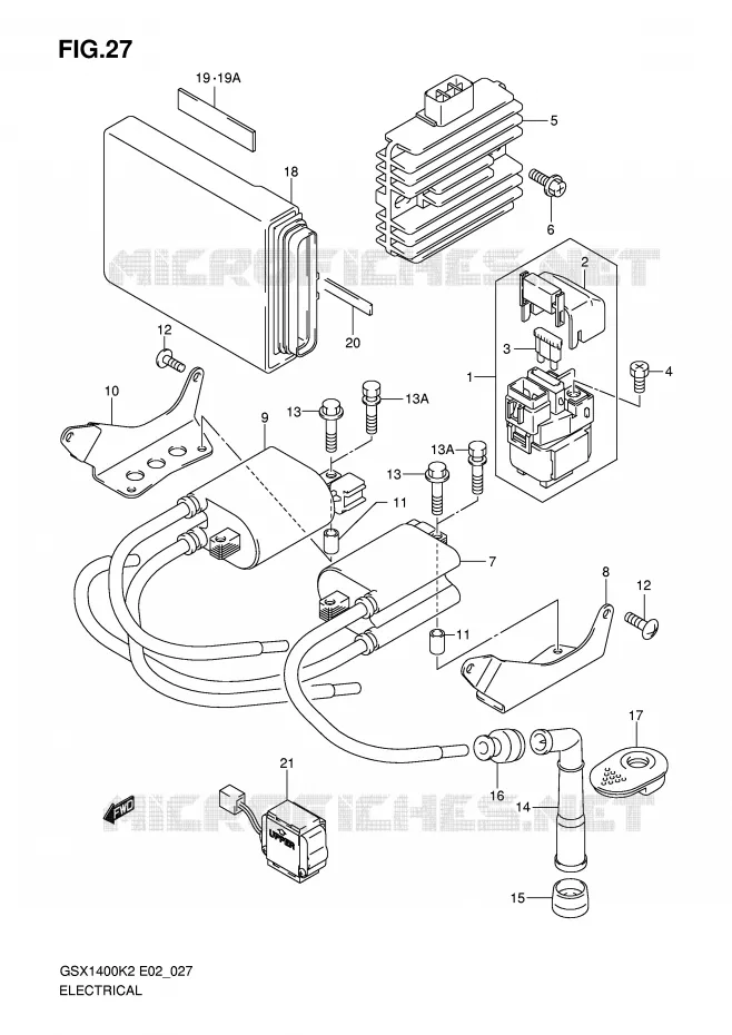 ELEKTRISCH (MODELE K2/K3) Suzuki MOTO 1400 GSX 2003  GSX1400U1K3(E2)