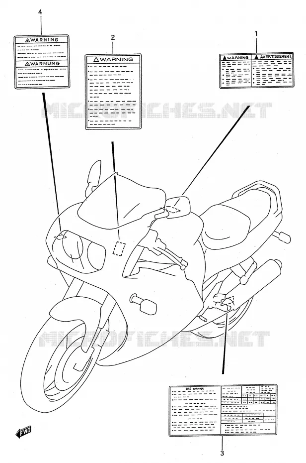 ETIKET Suzuki MOTO 750 GSX-R 1992  GSX-R750WN(E28)