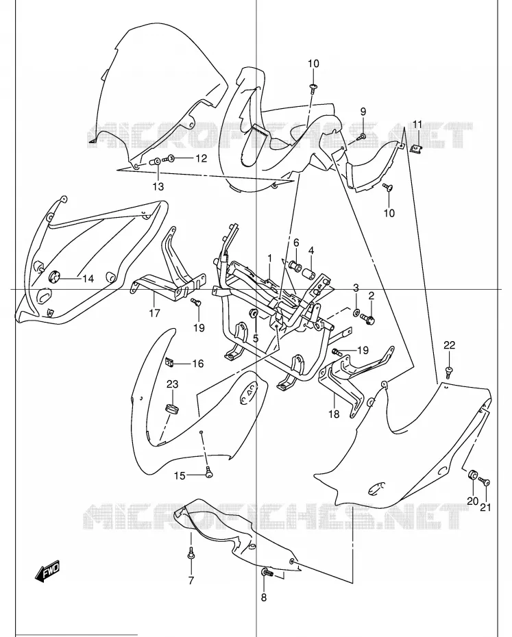 FAIRING INSTALLATIEDELEN (GSF1200SK1/SK2/SK3/SK4/SK5/SZK5) Suzuki MOTO 1200 BANDIT 2002  GSF1200K2(E2)