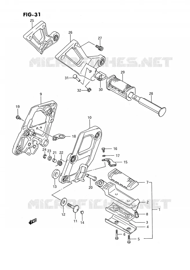 FOOTREST Suzuki MOTO 1100 GSX-F 1992  GSX1100FN(E2)