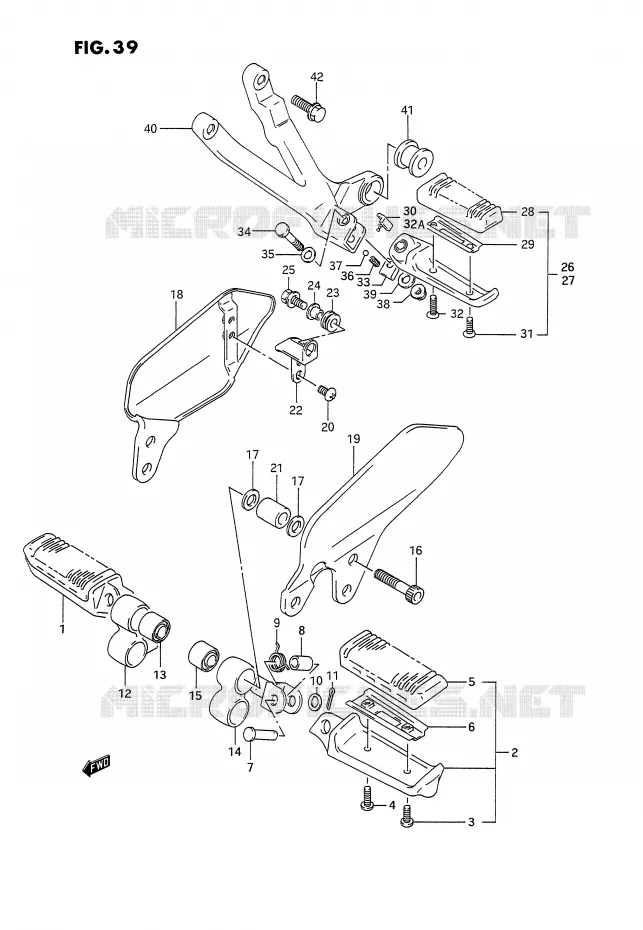 FOOTREST Suzuki MOTO 1100 GSX-G 1992  GSX1100GN(E2)