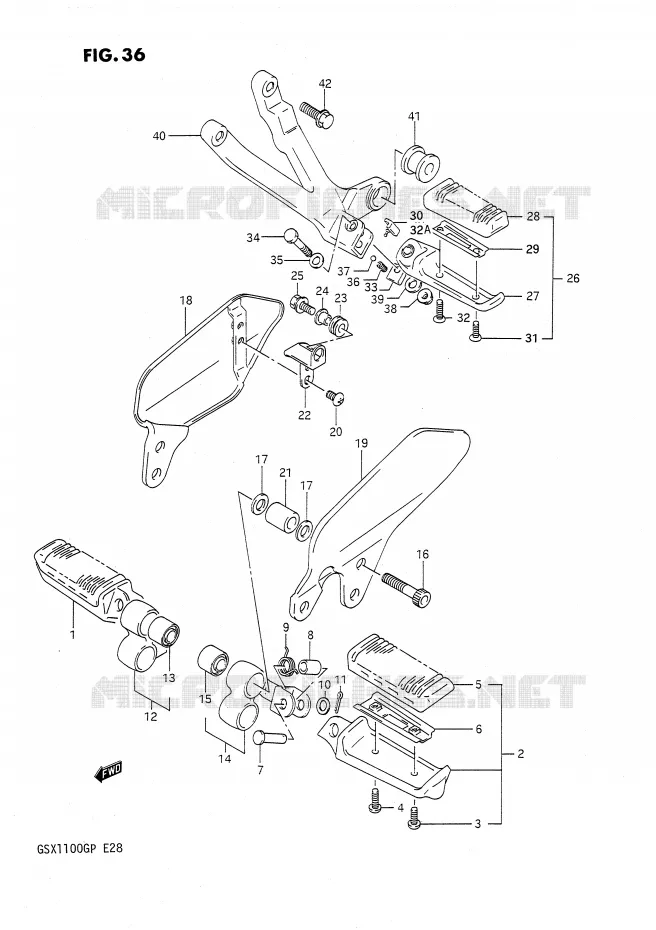FOOTREST Suzuki MOTO 1100 GSX-G 1993  GSX1100GP(E28)