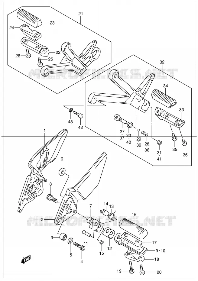 FOOTREST Suzuki MOTO 1200 BANDIT 2005  GSF1200ZK5(E2)