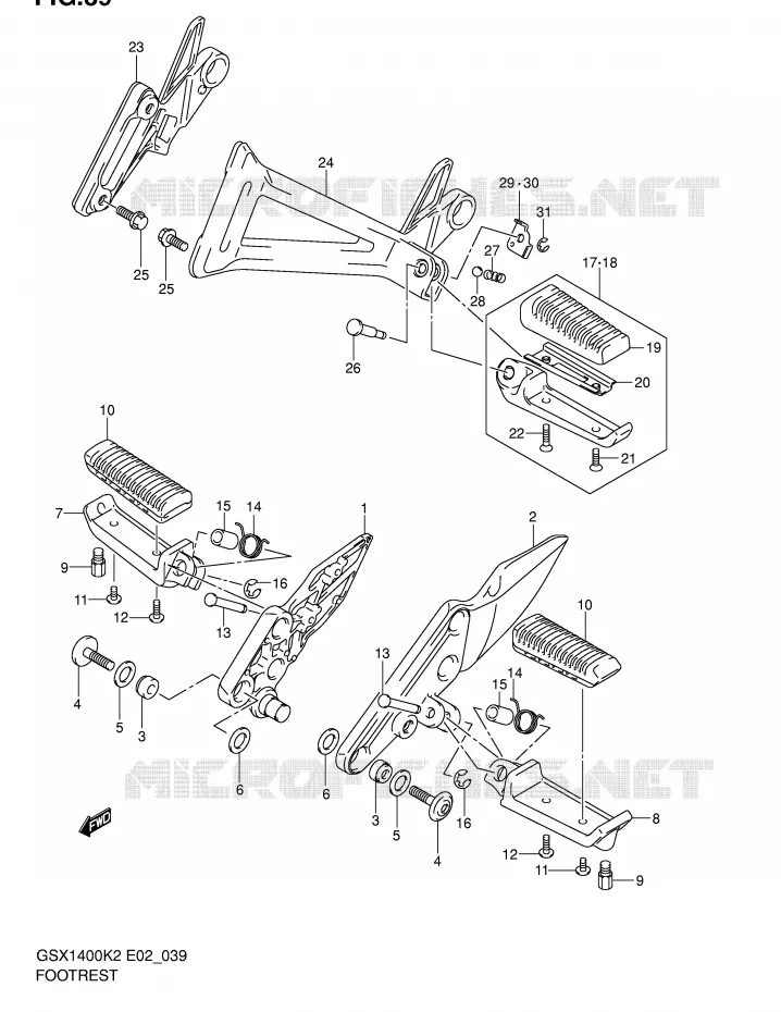 FOOTREST Suzuki MOTO 1400 GSX 2005  GSX1400K5(E2)