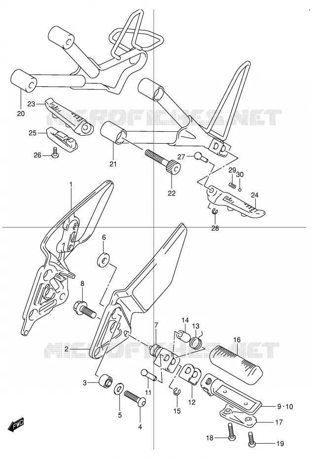 FOOTREST Suzuki MOTO 600 BANDIT 2000  GSF600Y(E2)