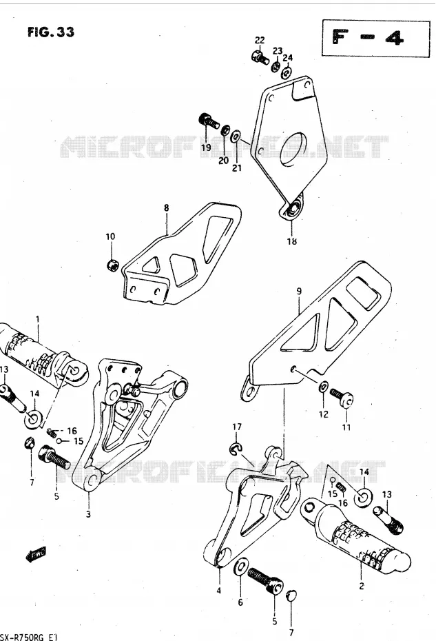 FOOTREST Suzuki MOTO 750 GSX-R 1986  GSX-R750RG