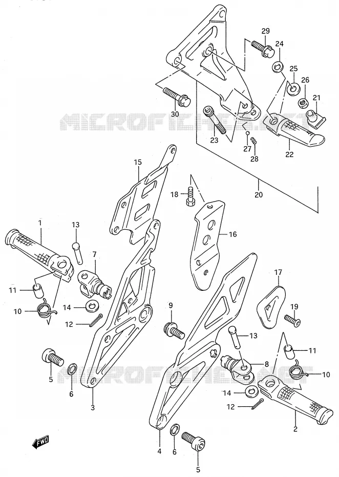 FOOTREST Suzuki MOTO 750 GSX-R 1992  GSX-R750WN(E28)