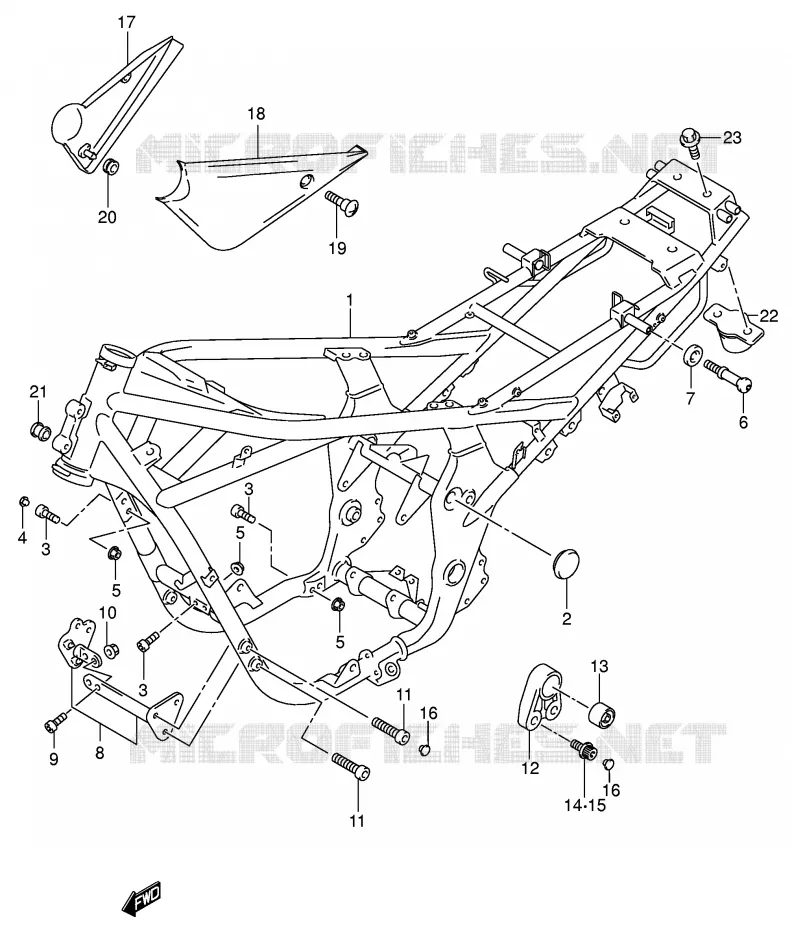 FRAME (MODELE K2/K3/K4/K5) Suzuki MOTO 1200 BANDIT 2003  GSF1200SK3(E2)
