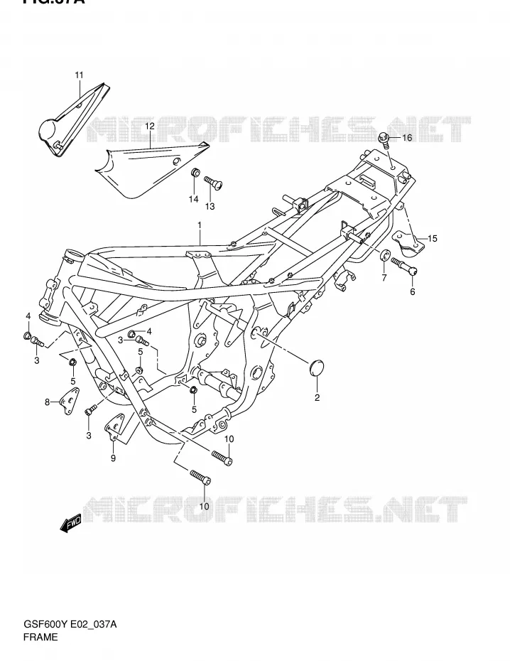 FRAME (MODELE K2) Suzuki MOTO 600 BANDIT 2003  GSF600K3(E2)