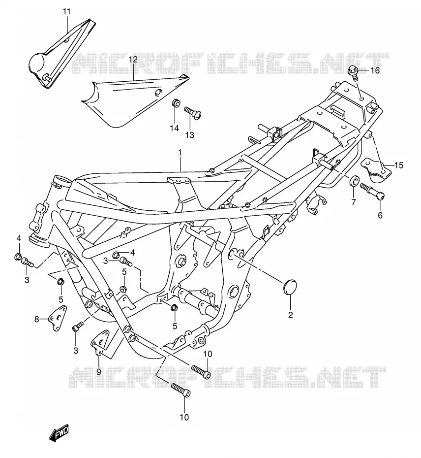 FRAME (MODELE K3/K4) Suzuki MOTO 600 BANDIT 2002  GSF600SK2(E2)