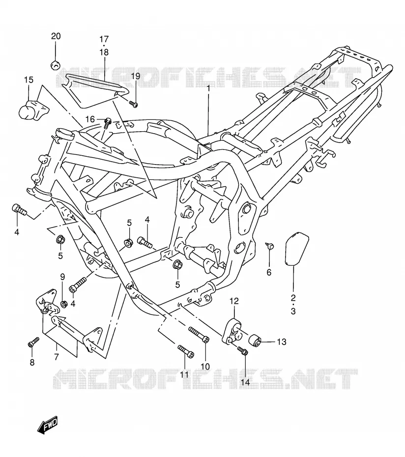 FRAME (MODELE T) Suzuki MOTO 1200 BANDIT 1996  GSF1200ST(E28)
