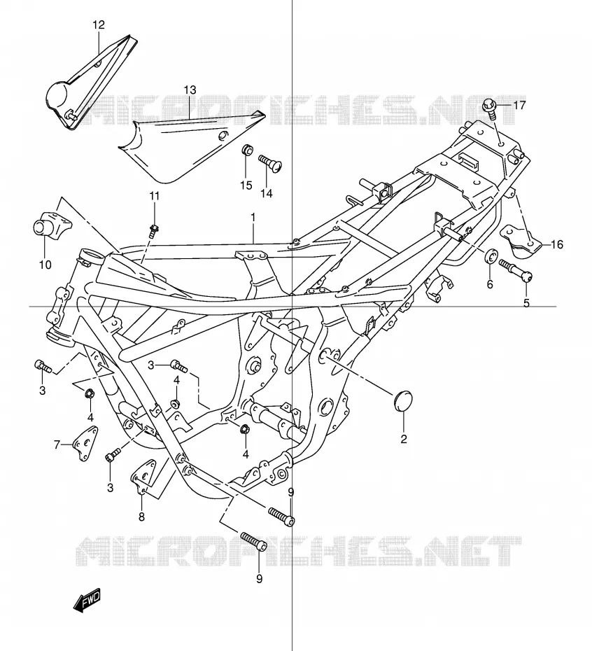 FRAME (MODELE Y/K1) Suzuki MOTO 600 BANDIT 2003  GSF600SUK3(E2)