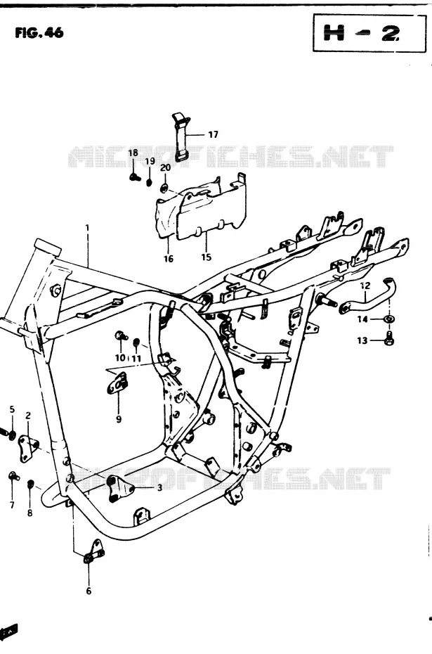 FRAME Suzuki MOTO 250 GSX 1982  GSX250ESZ(Z/D)