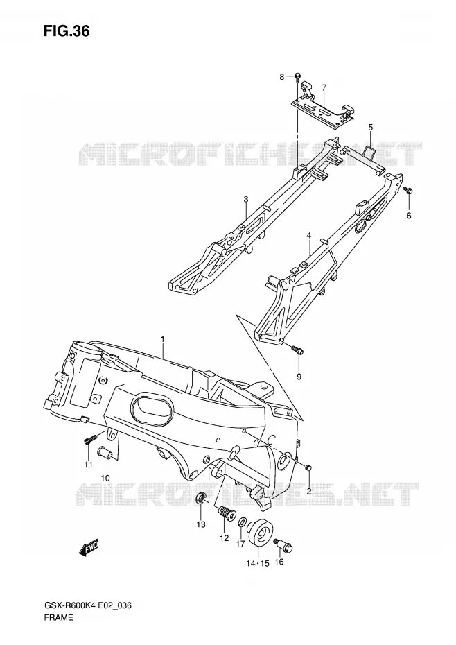 FRAME Suzuki MOTO 600 GSX-R 2005  GSX-R600U2K5(E2)