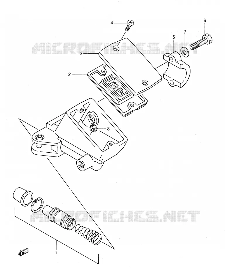 FRONT HOOFDREMCILINDER (MODELE J) Suzuki MOTO 1100 GSX-F 1988  GSX1100FJ(E28)