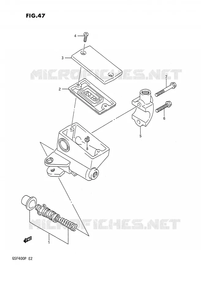 FRONT HOOFDREMCILINDER (MODELE M/N) Suzuki MOTO 400 BANDIT 1992  GSF400N(E2)
