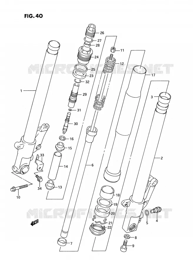 FRONT SCHOKDEMPER (MODELE N/P) Suzuki MOTO 750 GSX-R 1992  GSX-R750WN(E2)