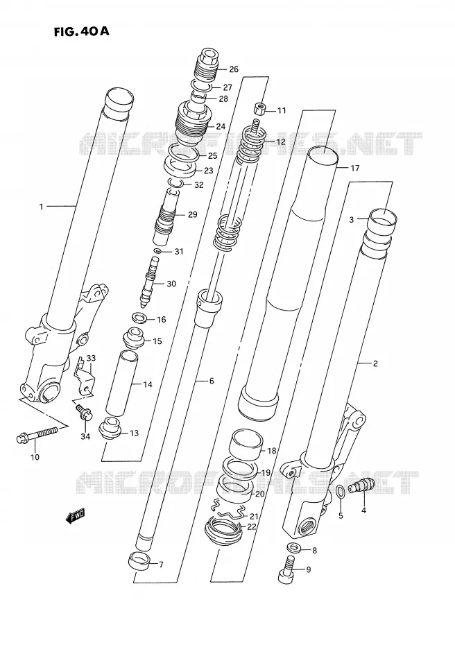 FRONT SCHOKDEMPER (MODELE R/S) Suzuki MOTO 750 GSX-R 1995  GSX-R750WS(E2)