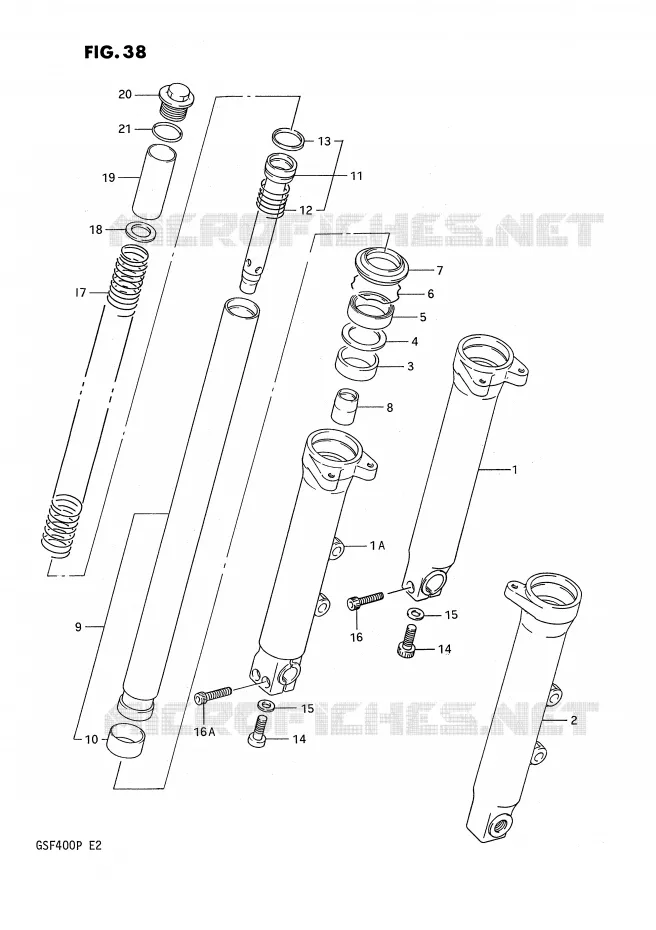 FRONT SCHOKDEMPER Suzuki MOTO 400 BANDIT 1993  GSF400P(E2)