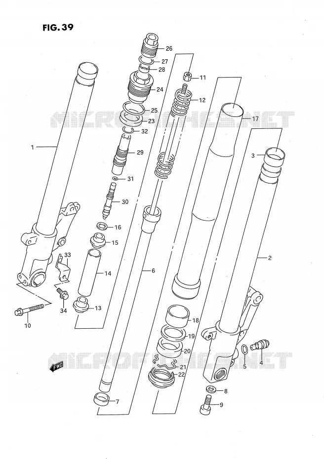 FRONT SCHOKDEMPER Suzuki MOTO 750 GSX-R 1994  GSX-R750SPR(E4)