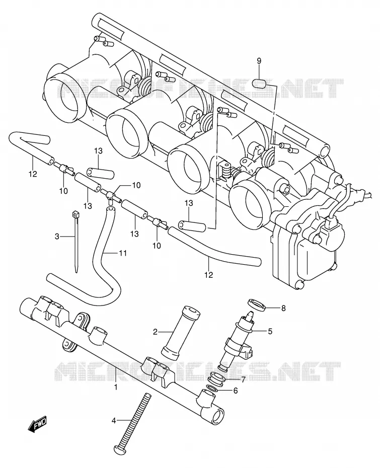GASKLEPHUIS SLANG / JOINT Suzuki MOTO 600 GSX-R 2003  GSX-R600U2K3(E2)