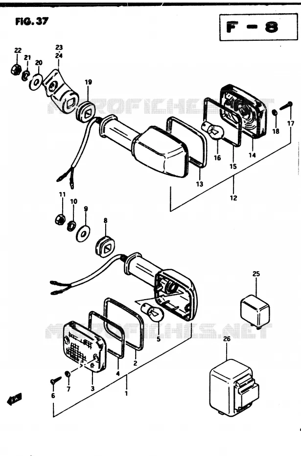 INDICATOREN (E18, E22, E26) Suzuki MOTO 250 GSX 1982  GSX250ESZ(Z/D)
