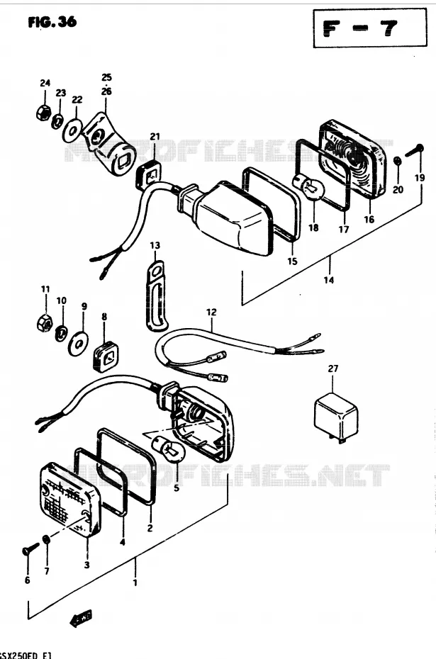 INDICATOREN (E2, E4, E17, E34) Suzuki MOTO 250 GSX 1982  GSX250Z(Z/D)