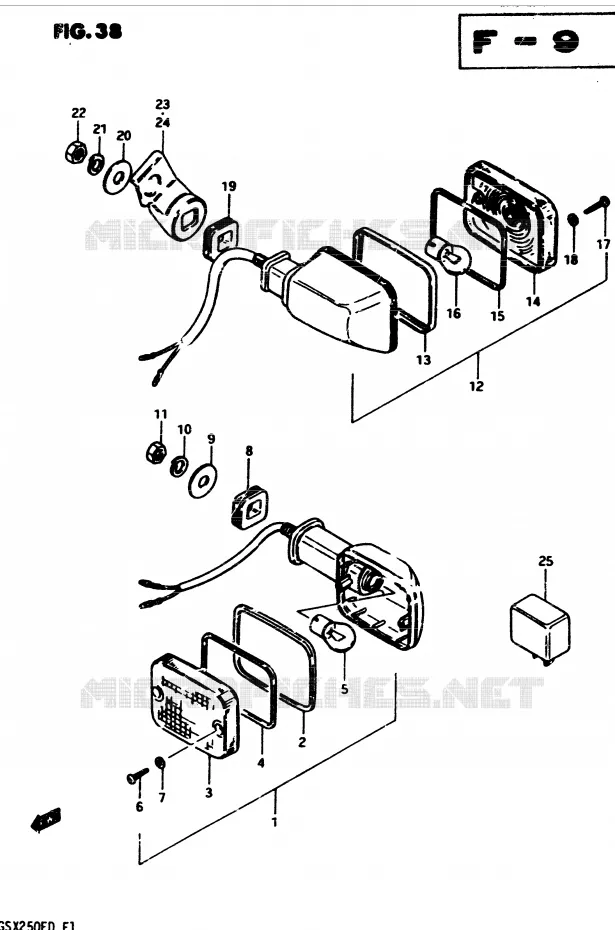 INDICATOREN (E21) Suzuki MOTO 250 GSX 1983  GSX250ED(Z/D)