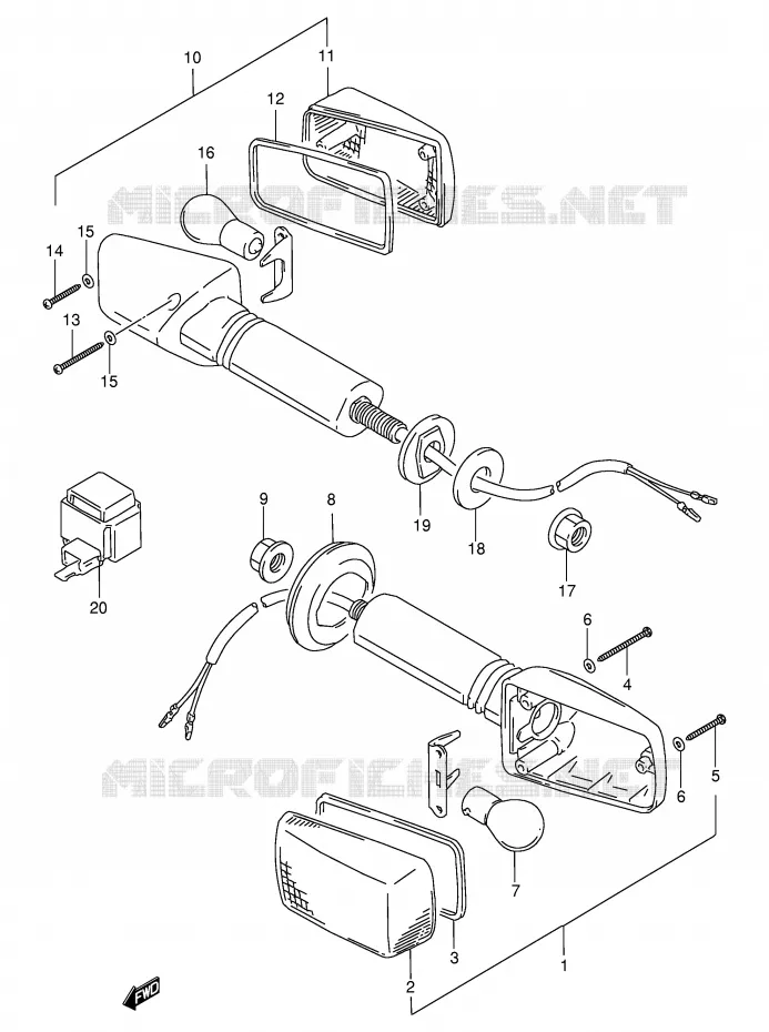 INDICATOREN (MODELE P/R) Suzuki MOTO 1100 GSX-R 1997  GSX-R1100WV(E2)
