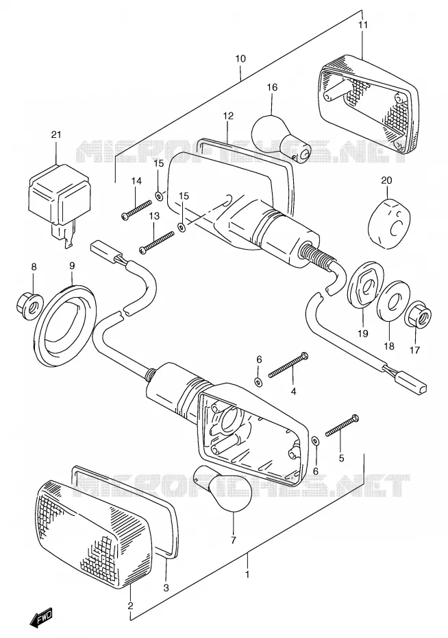 INDICATOREN Suzuki MOTO 1200 BANDIT 1997  GSF1200V(E2)