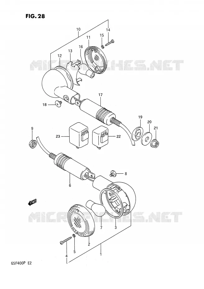 INDICATOREN Suzuki MOTO 400 BANDIT 1993  GSF400P(E2)