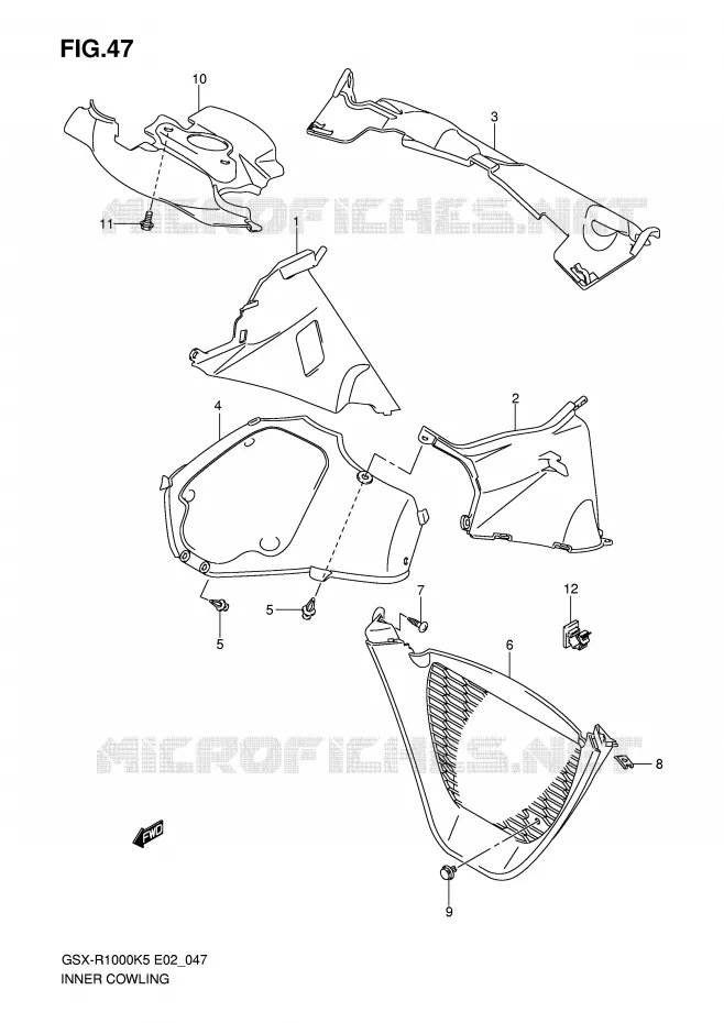 INNER KUIP Suzuki MOTO 1000 GSX-R 2005  GSX-R1000K5(E2)