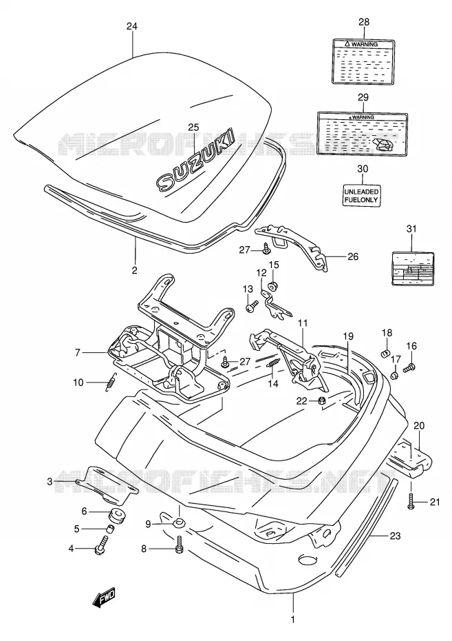 KOFFER (MODELE N) Suzuki MOTO 250 GSX 1993  GSX250FP(E24)