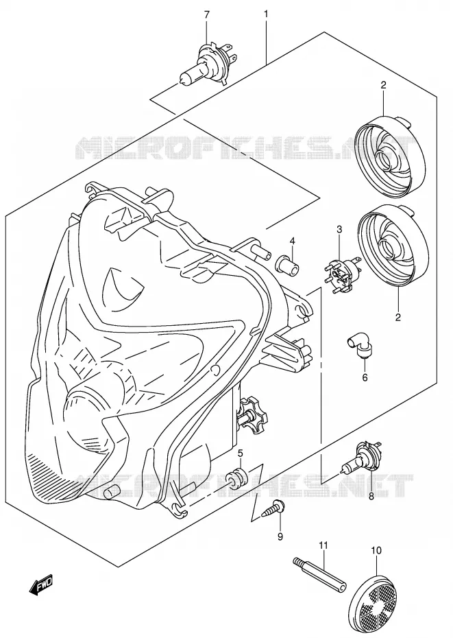 KOPLAMP (E24) Suzuki MOTO 600 GSX-R 2005  GSX-R600U3K5(E2)